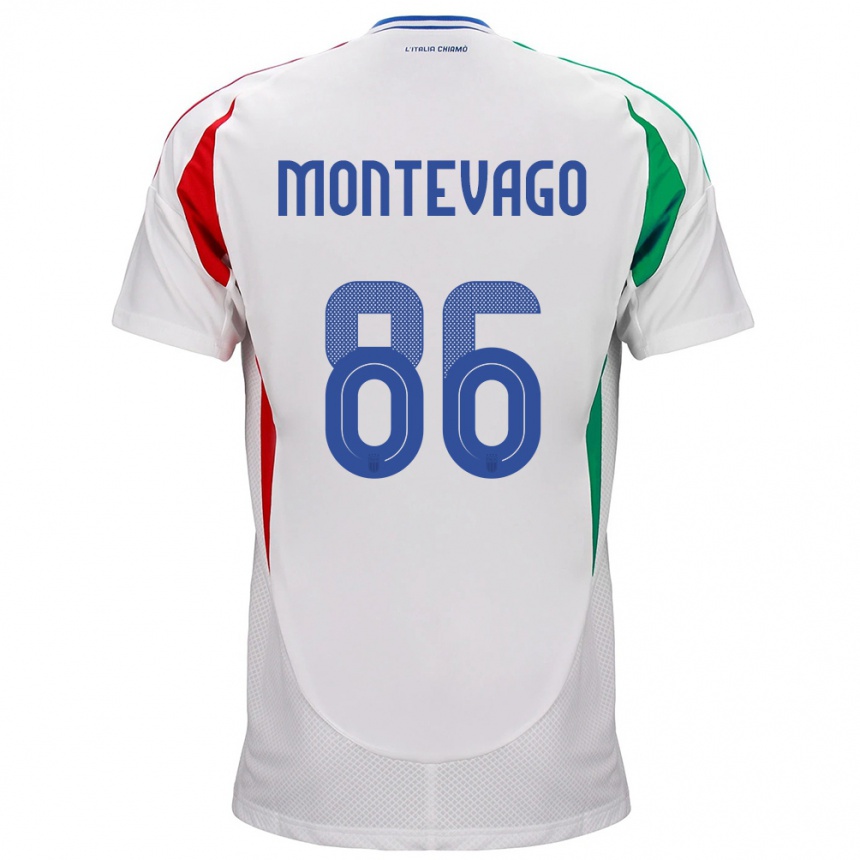 Barn Fotball Italia Daniele Montevago #86 Hvit Bortetrøye Drakt Trøye 24-26 Skjorter