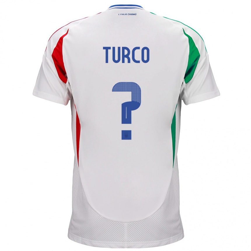 Barn Fotball Italia Stefano Turco #0 Hvit Bortetrøye Drakt Trøye 24-26 Skjorter