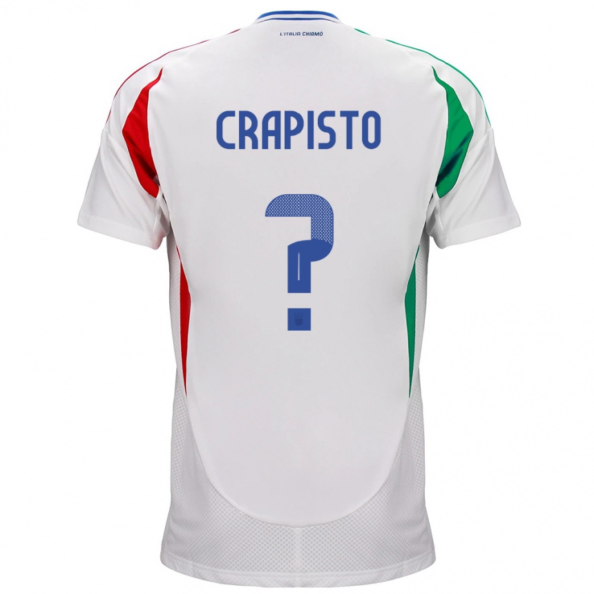 Barn Fotball Italia Francesco Crapisto #0 Hvit Bortetrøye Drakt Trøye 24-26 Skjorter