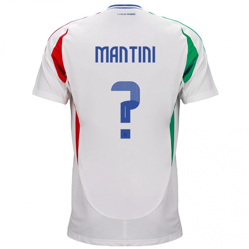 Barn Fotball Italia Matteo Mantini #0 Hvit Bortetrøye Drakt Trøye 24-26 Skjorter