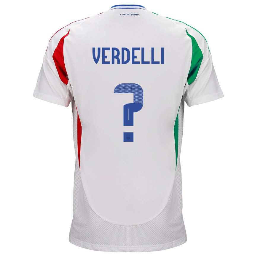 Barn Fotball Italia Davide Verdelli #0 Hvit Bortetrøye Drakt Trøye 24-26 Skjorter