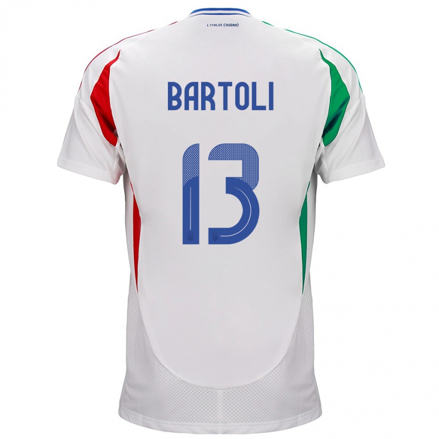 Barn Fotball Italia Elisa Bartoli #13 Hvit Bortetrøye Drakt Trøye 24-26 Skjorter