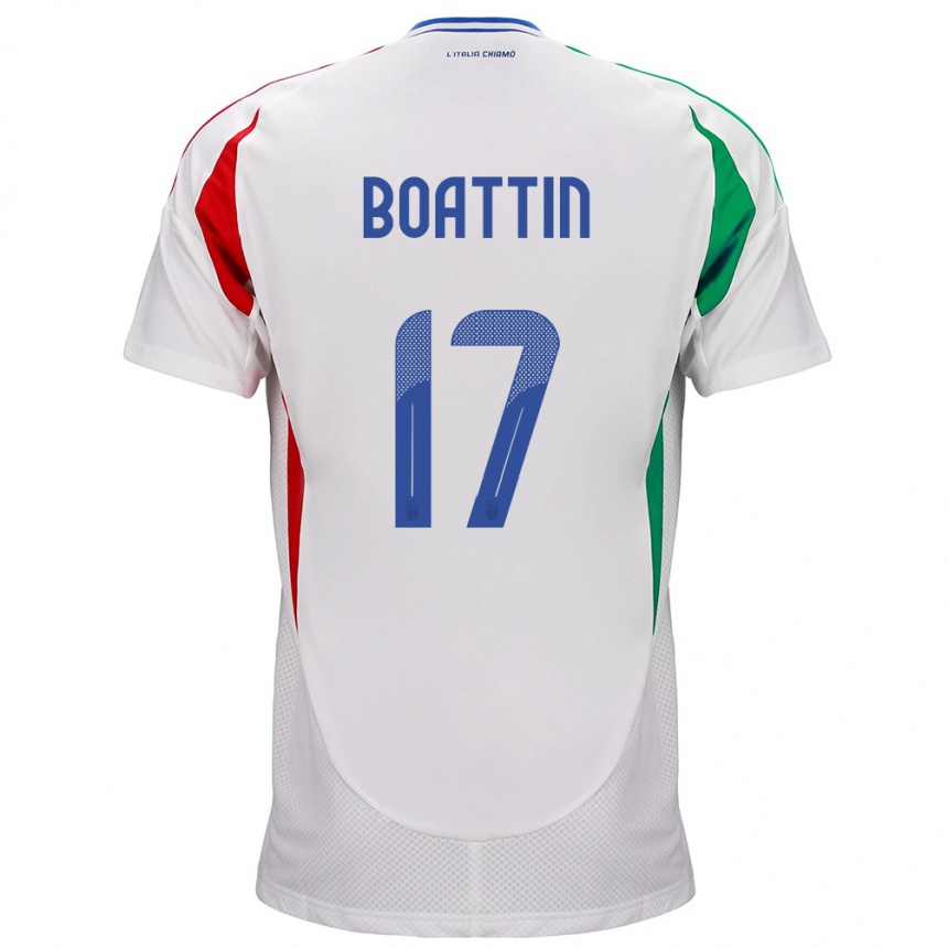 Barn Fotball Italia Lisa Boattin #17 Hvit Bortetrøye Drakt Trøye 24-26 Skjorter