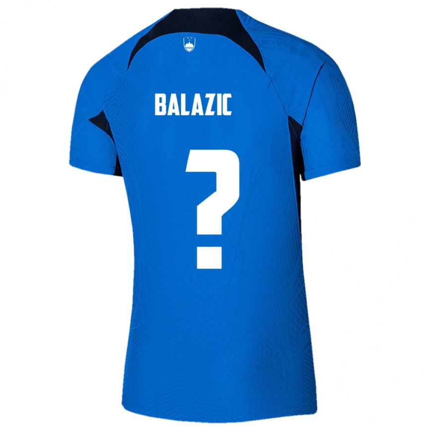 Barn Fotball Slovenia Jan Balazic #0 Blå Bortetrøye Drakt Trøye 24-26 Skjorter