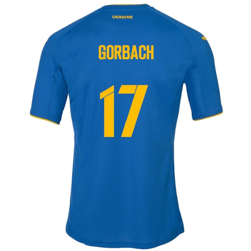 Barn Fotball Ukraina Igor Gorbach #17 Blå Bortetrøye Drakt Trøye 24-26 Skjorter