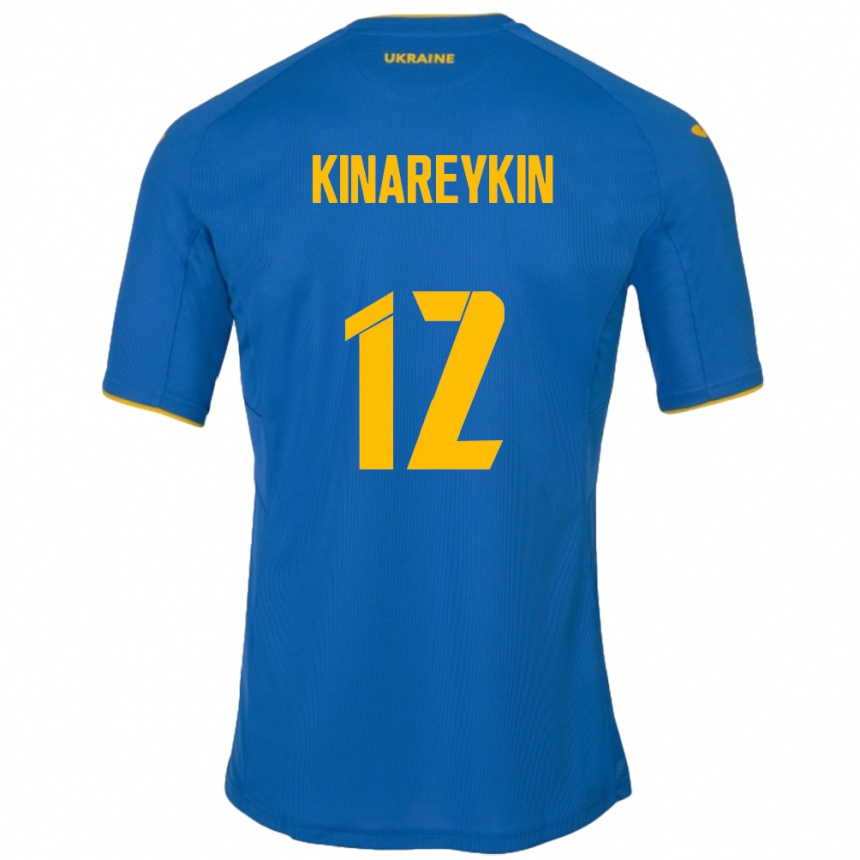 Barn Fotball Ukraina Yakiv Kinareykin #12 Blå Bortetrøye Drakt Trøye 24-26 Skjorter