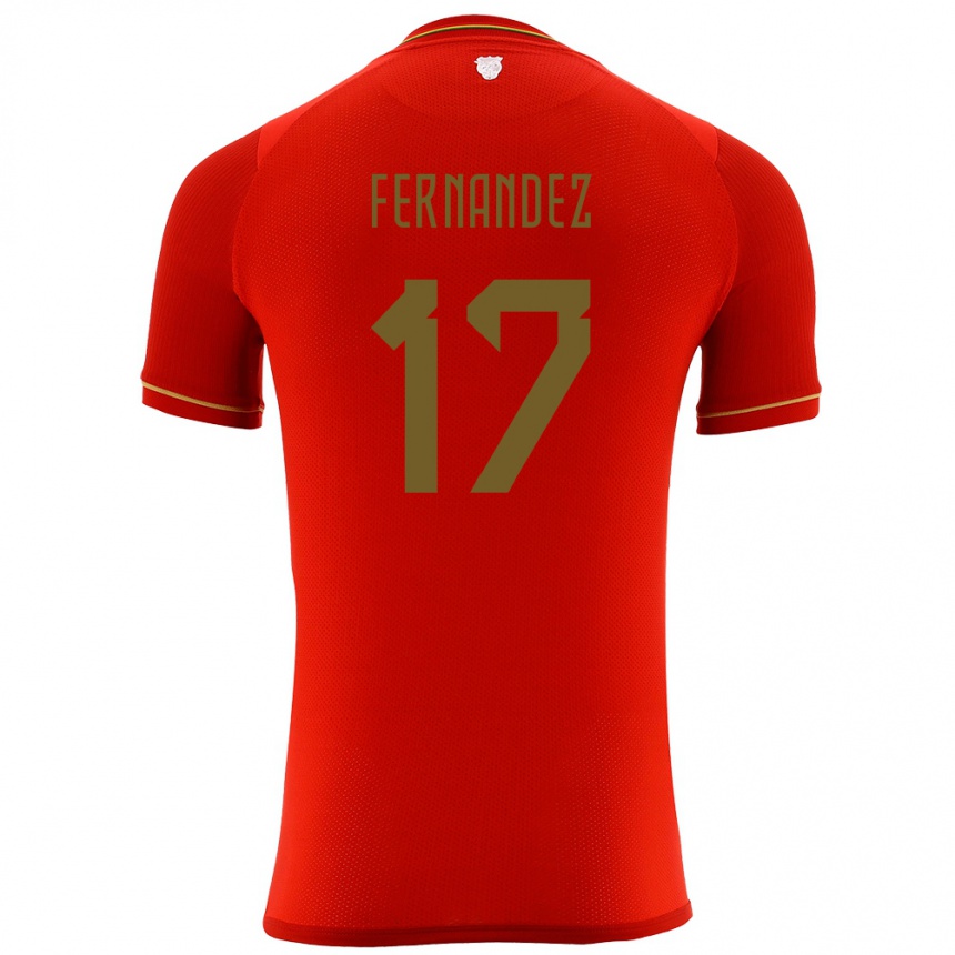 Barn Fotball Bolivia Roberto Fernández #17 Rød Bortetrøye Drakt Trøye 24-26 Skjorter