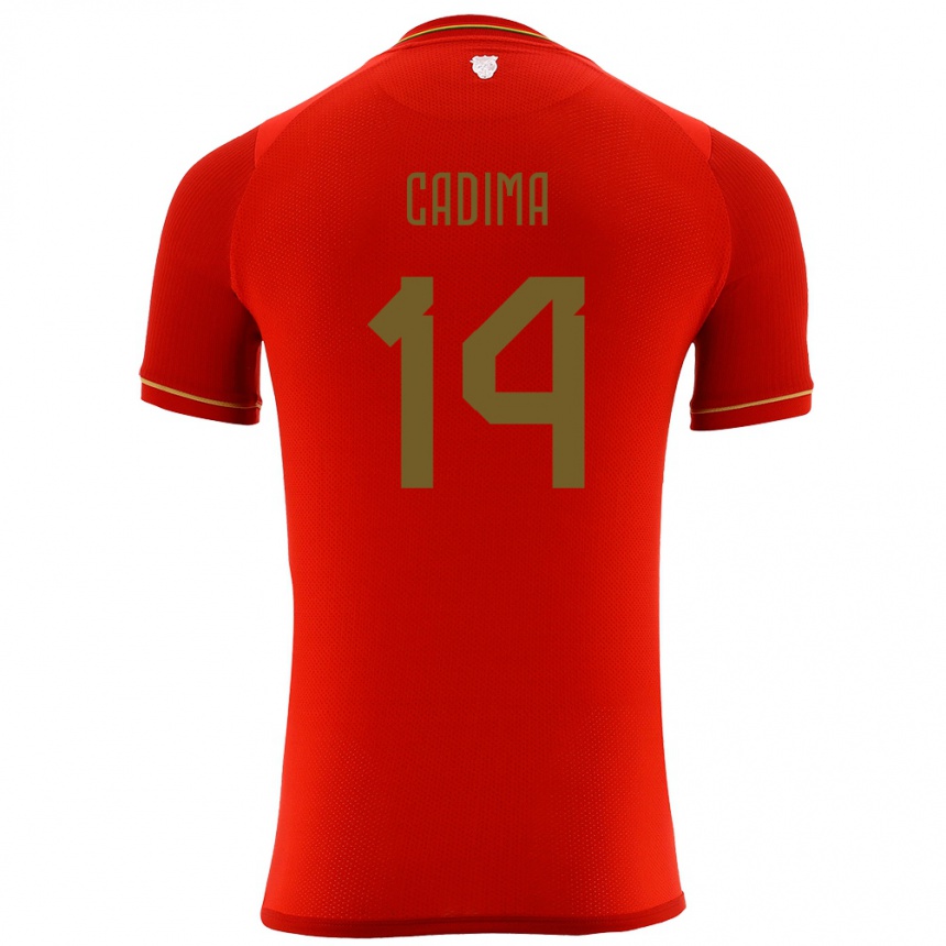 Barn Fotball Bolivia Ricardo Cadima #14 Rød Bortetrøye Drakt Trøye 24-26 Skjorter