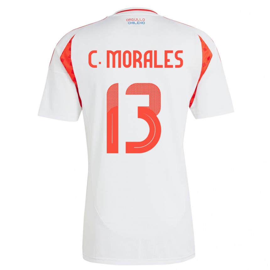 Barn Fotball Chile Cristián Morales #13 Hvit Bortetrøye Drakt Trøye 24-26 Skjorter