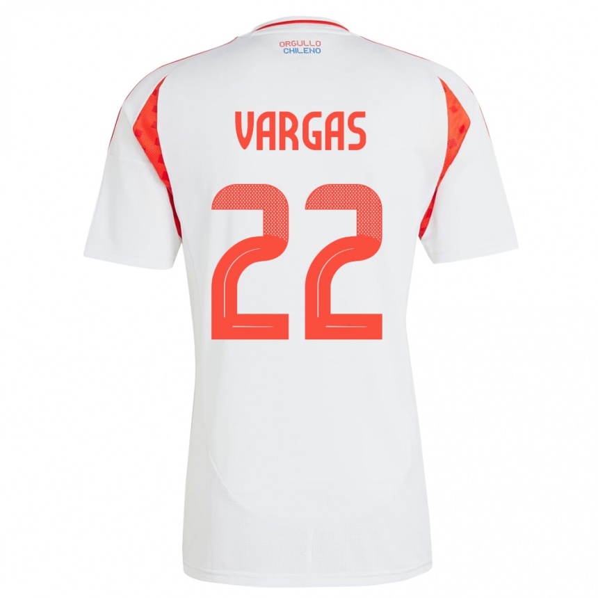 Barn Fotball Chile Diego Vargas #22 Hvit Bortetrøye Drakt Trøye 24-26 Skjorter