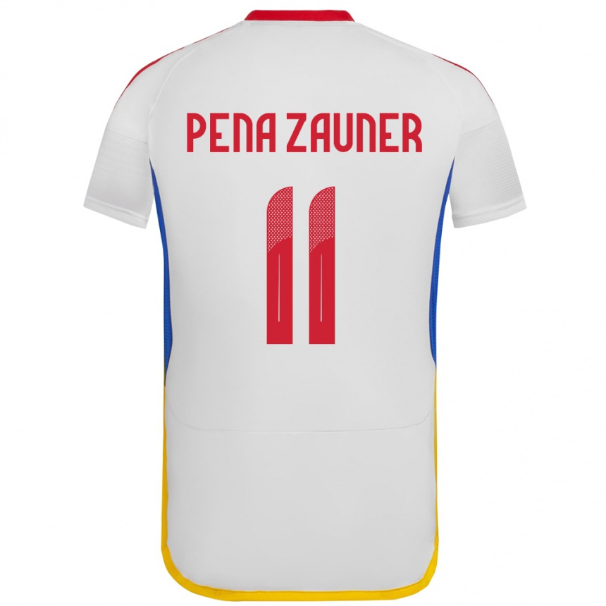 Barn Fotball Venezuela Enrique Peña Zauner #11 Hvit Bortetrøye Drakt Trøye 24-26 Skjorter