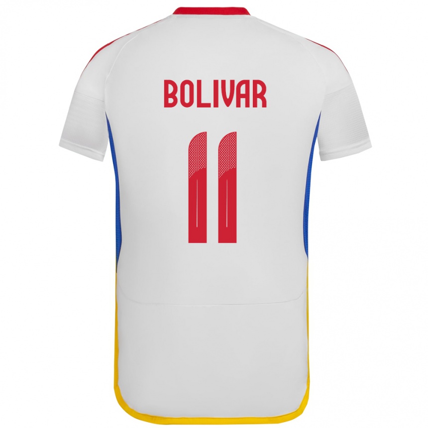 Barn Fotball Venezuela Jovanny Bolívar #11 Hvit Bortetrøye Drakt Trøye 24-26 Skjorter