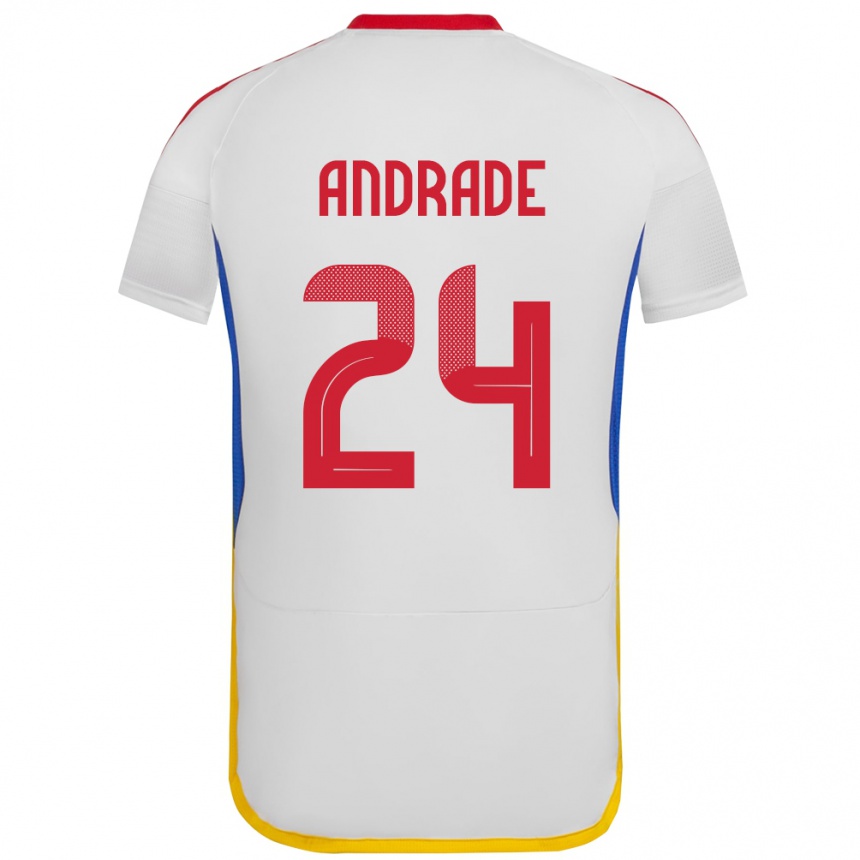 Barn Fotball Venezuela Kervin Andrade #24 Hvit Bortetrøye Drakt Trøye 24-26 Skjorter