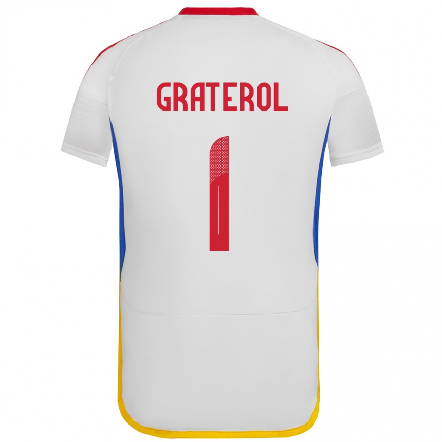 Barn Fotball Venezuela Joel Graterol #1 Hvit Bortetrøye Drakt Trøye 24-26 Skjorter