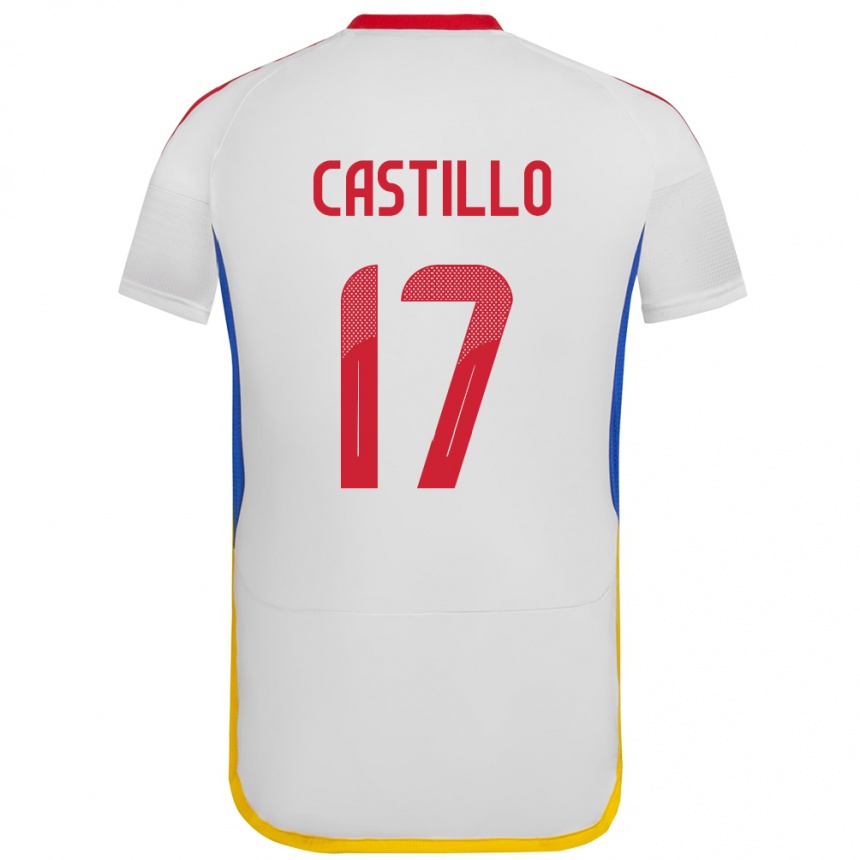 Barn Fotball Venezuela Edson Castillo #17 Hvit Bortetrøye Drakt Trøye 24-26 Skjorter