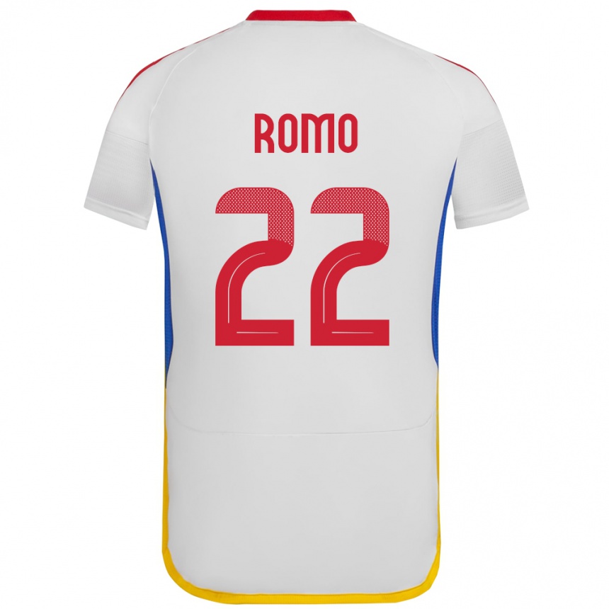 Barn Fotball Venezuela Rafael Romo #22 Hvit Bortetrøye Drakt Trøye 24-26 Skjorter