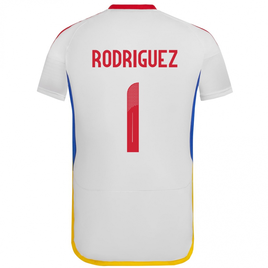 Barn Fotball Venezuela Samuel Rodriguez #1 Hvit Bortetrøye Drakt Trøye 24-26 Skjorter