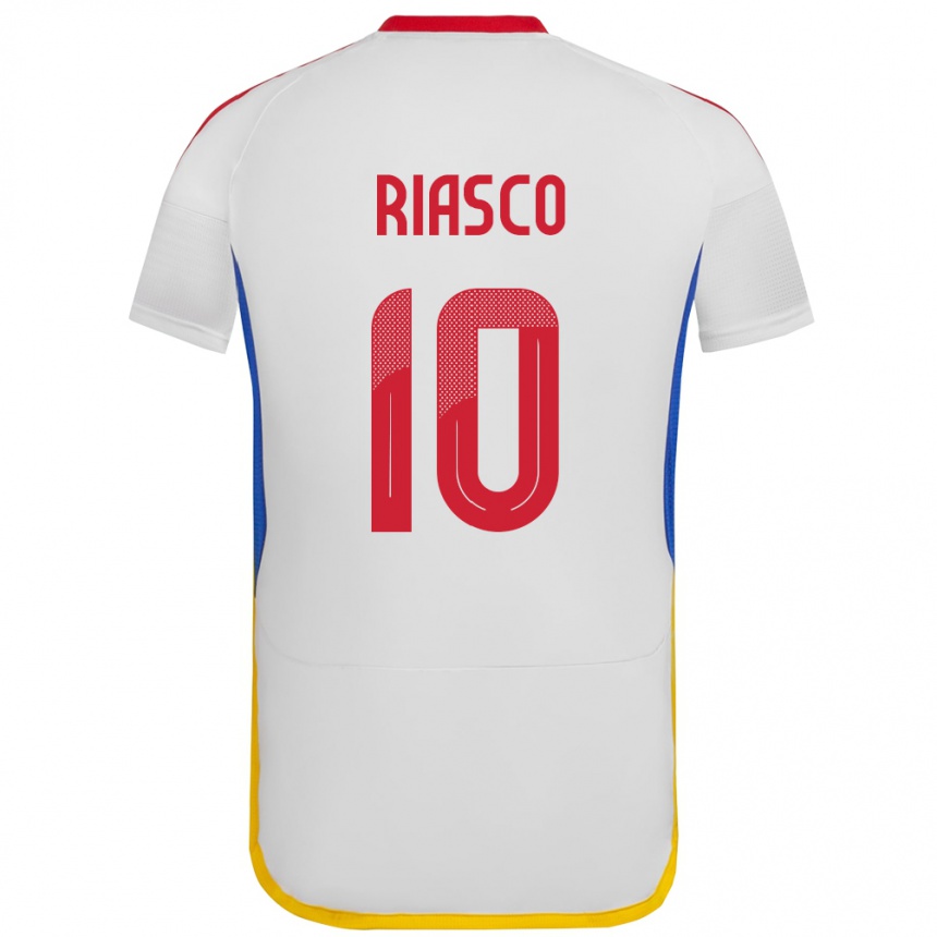 Barn Fotball Venezuela José Riasco #10 Hvit Bortetrøye Drakt Trøye 24-26 Skjorter