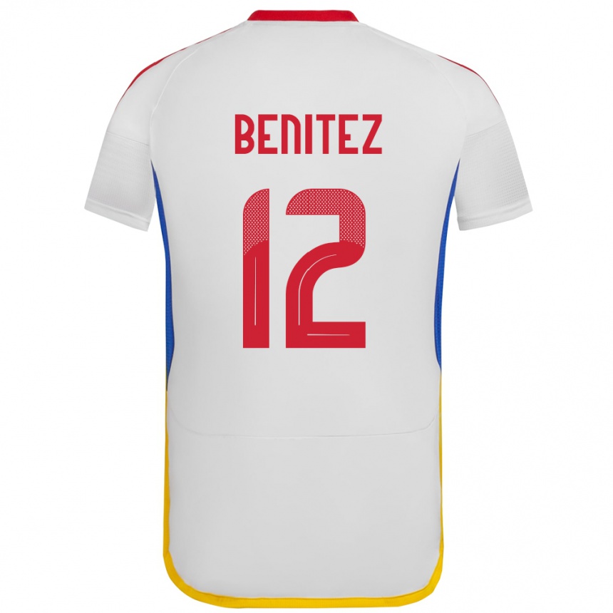 Barn Fotball Venezuela Frankarlos Benítez #12 Hvit Bortetrøye Drakt Trøye 24-26 Skjorter