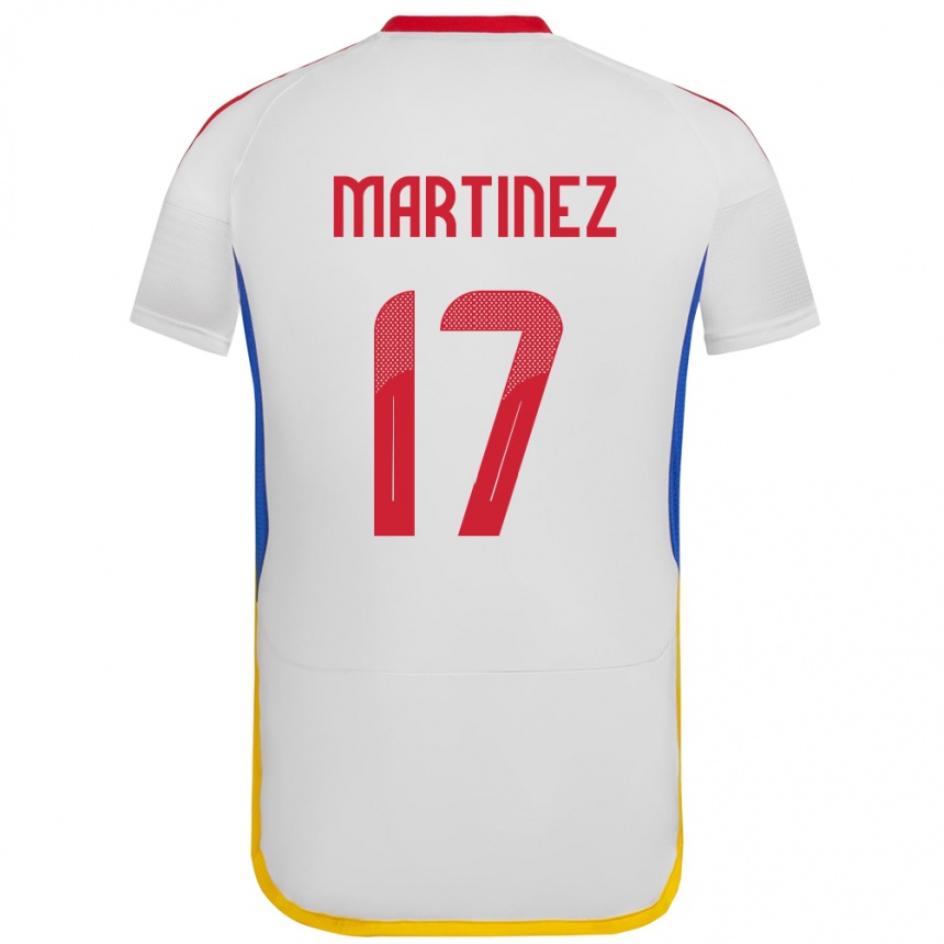 Barn Fotball Venezuela David Martínez #17 Hvit Bortetrøye Drakt Trøye 24-26 Skjorter