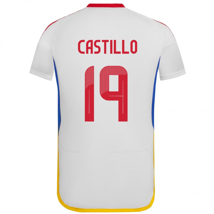 Barn Fotball Venezuela Bryan Castillo #19 Hvit Bortetrøye Drakt Trøye 24-26 Skjorter