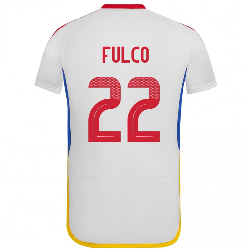 Barn Fotball Venezuela Pedro Fulco #22 Hvit Bortetrøye Drakt Trøye 24-26 Skjorter