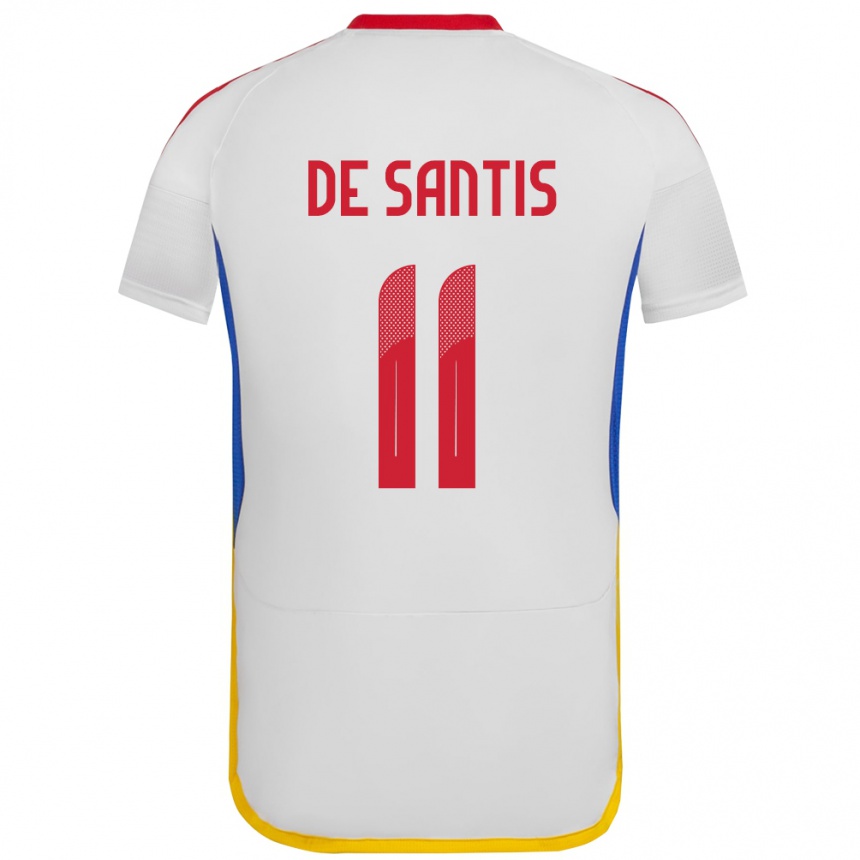 Barn Fotball Venezuela Jeriel De Santis #11 Hvit Bortetrøye Drakt Trøye 24-26 Skjorter