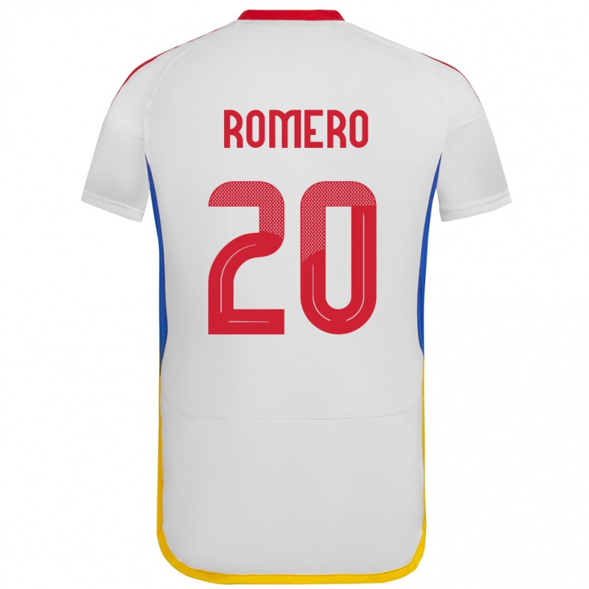 Barn Fotball Venezuela Andrés Romero #20 Hvit Bortetrøye Drakt Trøye 24-26 Skjorter