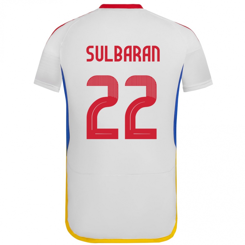 Barn Fotball Venezuela Manuel Sulbarán #22 Hvit Bortetrøye Drakt Trøye 24-26 Skjorter