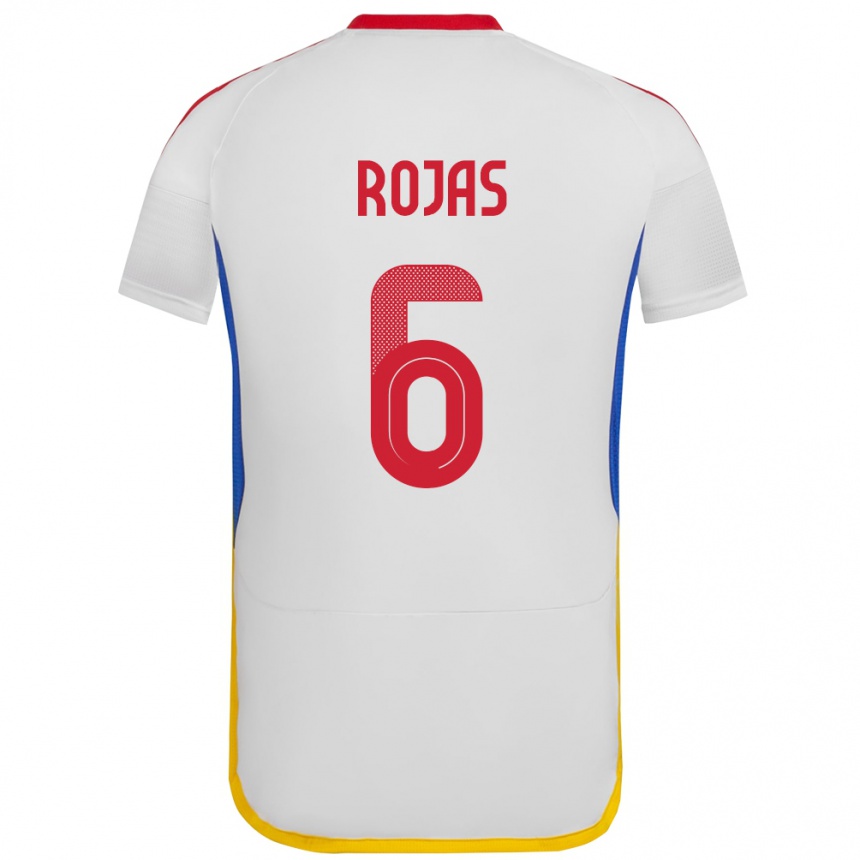 Barn Fotball Venezuela Carlos Rojas #6 Hvit Bortetrøye Drakt Trøye 24-26 Skjorter