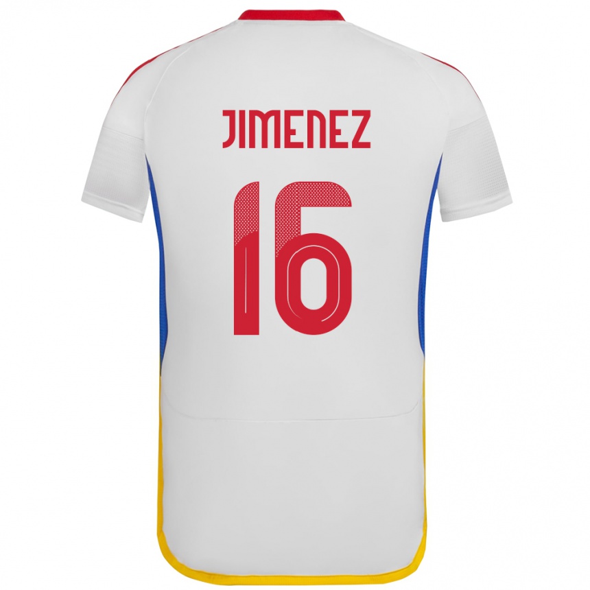 Barn Fotball Venezuela Néstor Jiménez #16 Hvit Bortetrøye Drakt Trøye 24-26 Skjorter