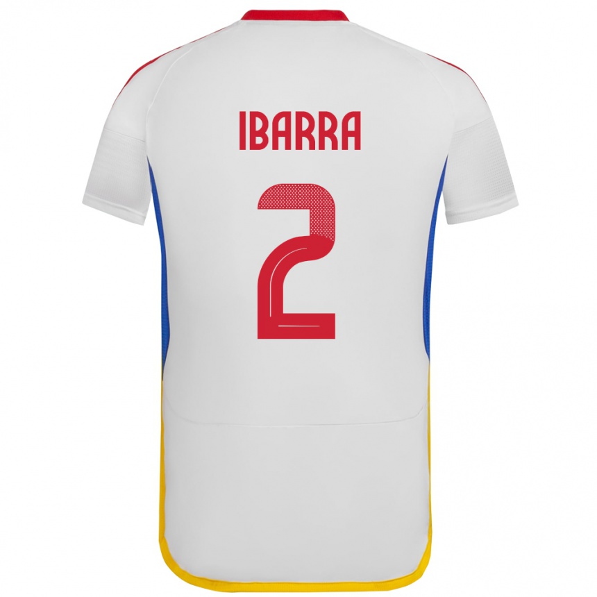 Barn Fotball Venezuela Pablo Ibarra #2 Hvit Bortetrøye Drakt Trøye 24-26 Skjorter