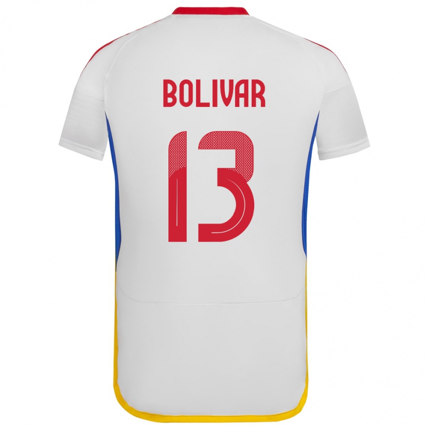 Barn Fotball Venezuela Salvador Bolívar #13 Hvit Bortetrøye Drakt Trøye 24-26 Skjorter