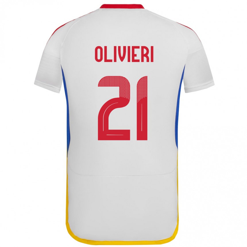 Barn Fotball Venezuela Bárbara Olivieri #21 Hvit Bortetrøye Drakt Trøye 24-26 Skjorter