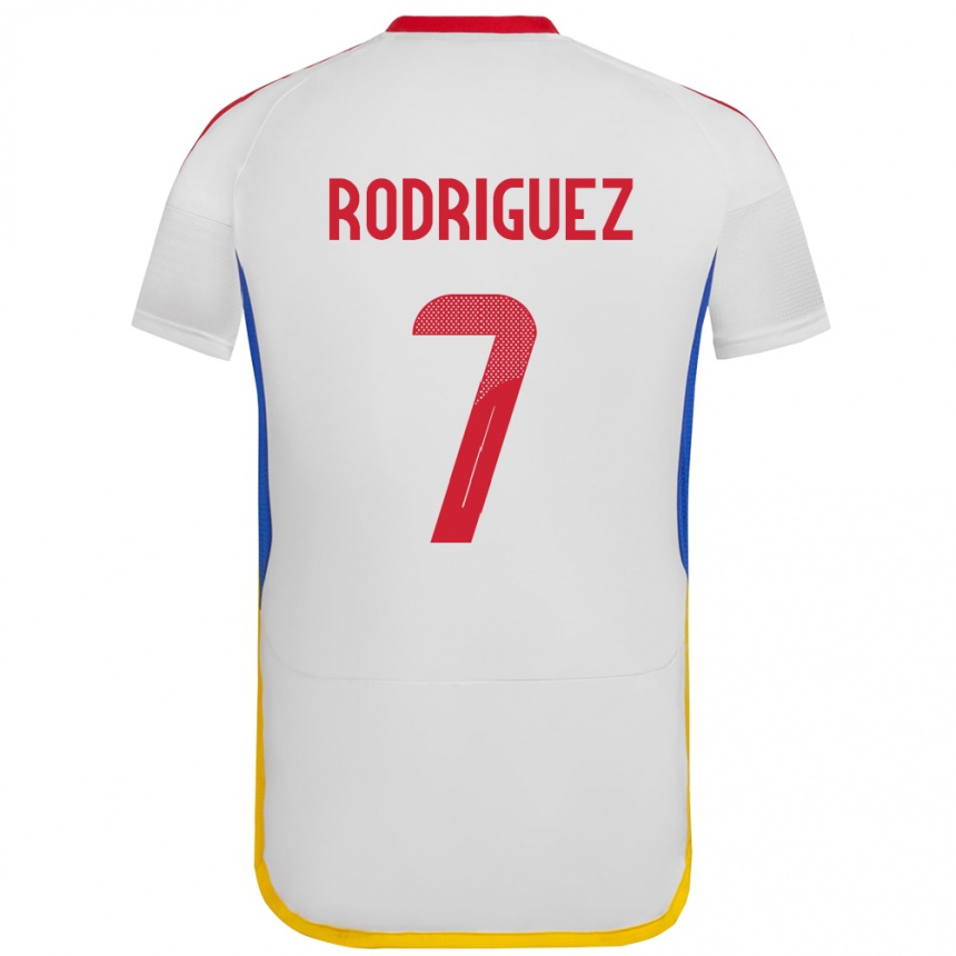 Barn Fotball Venezuela Daniuska Rodriguez #7 Hvit Bortetrøye Drakt Trøye 24-26 Skjorter