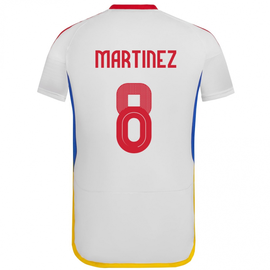 Barn Fotball Venezuela Bárbara Martínez #8 Hvit Bortetrøye Drakt Trøye 24-26 Skjorter