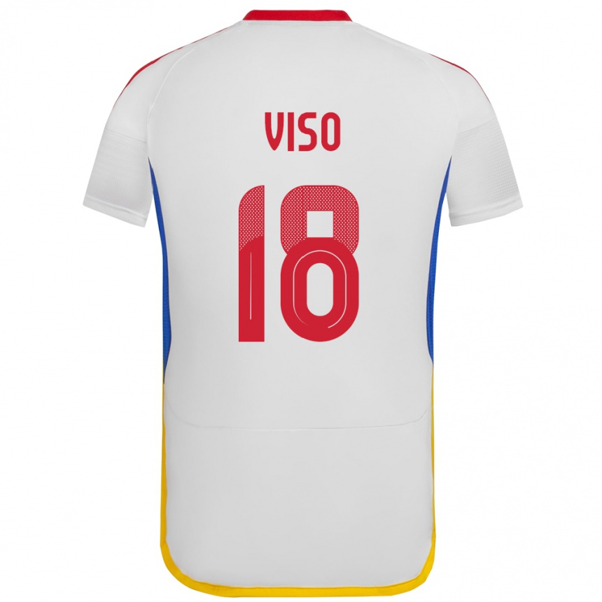 Barn Fotball Venezuela Ysaura Viso #18 Hvit Bortetrøye Drakt Trøye 24-26 Skjorter