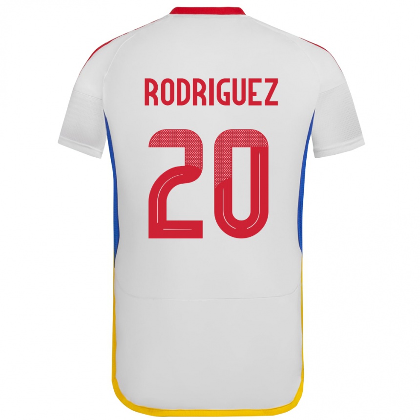 Barn Fotball Venezuela Dayana Rodríguez #20 Hvit Bortetrøye Drakt Trøye 24-26 Skjorter