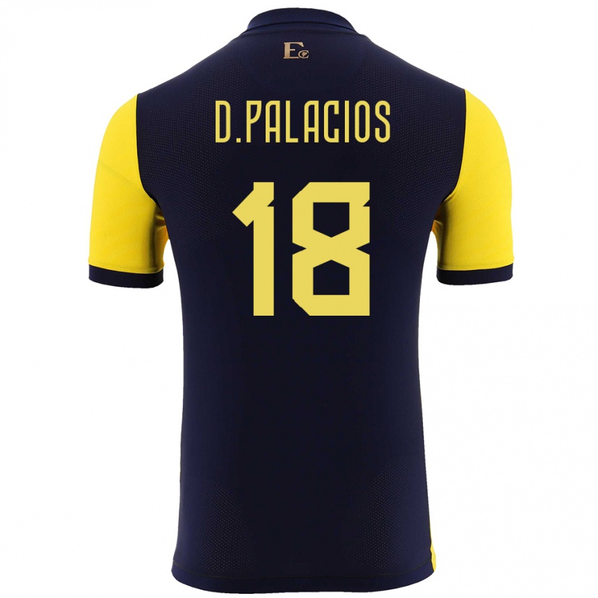 Mann Fotball Ecuador Diego Palacios #18 Gul Hjemmetrøye Drakt Trøye 24-26 Skjorter