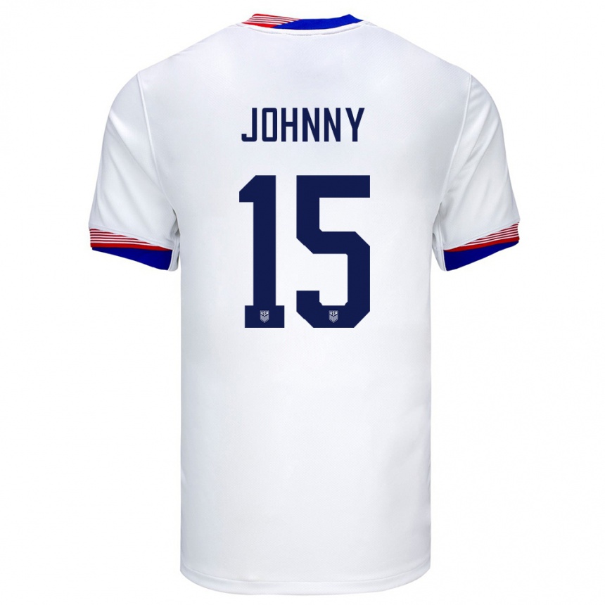 Mann Fotball Usa Johnny #15 Hvit Hjemmetrøye Drakt Trøye 24-26 Skjorter