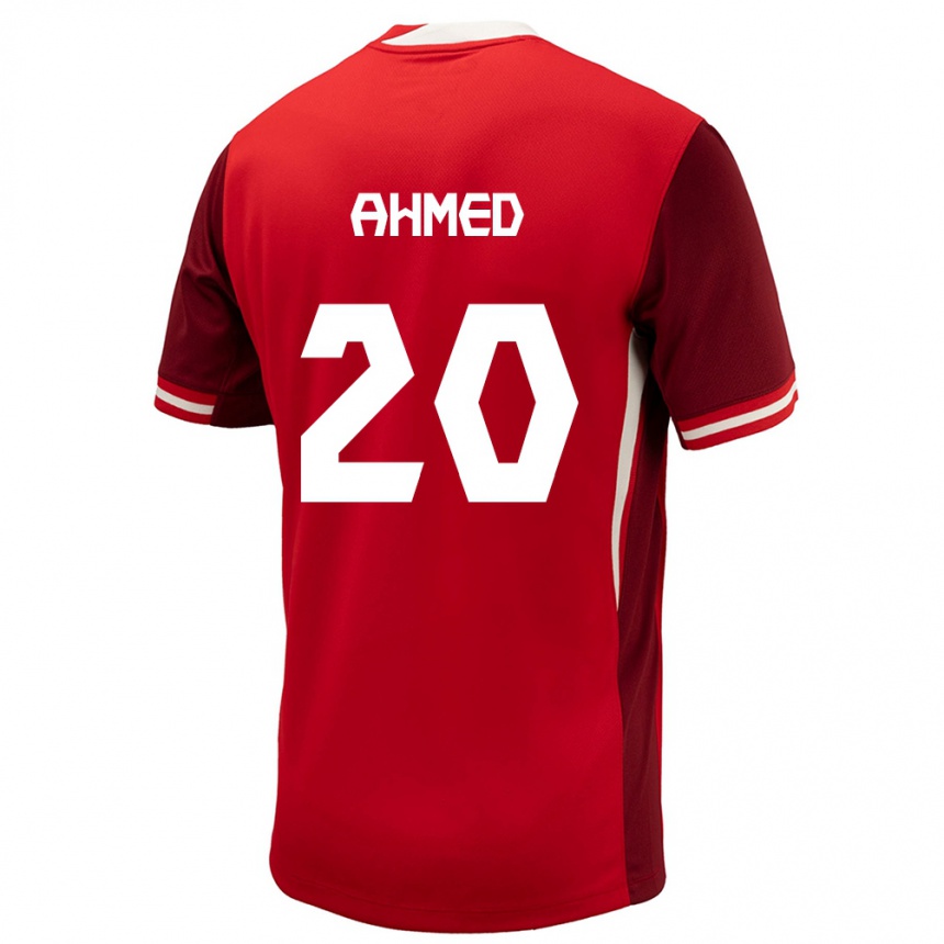 Mann Fotball Canada Ali Ahmed #20 Rød Hjemmetrøye Drakt Trøye 24-26 Skjorter