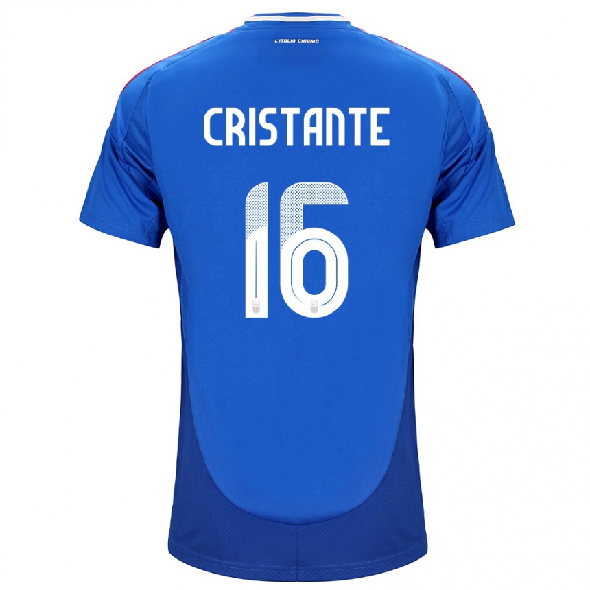 Mann Fotball Italia Bryan Cristante #16 Blå Hjemmetrøye Drakt Trøye 24-26 Skjorter