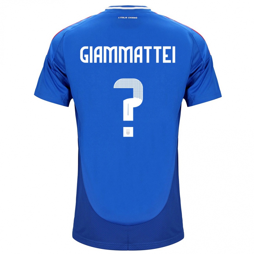 Mann Fotball Italia Gioele Giammattei #0 Blå Hjemmetrøye Drakt Trøye 24-26 Skjorter