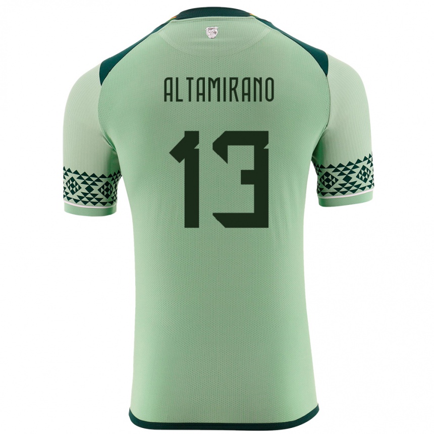 Mann Fotball Bolivia Sebastian Altamirano #13 Lysegrønn Hjemmetrøye Drakt Trøye 24-26 Skjorter