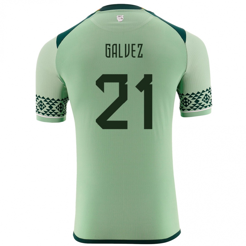 Mann Fotball Bolivia Vladimir Galvez #21 Lysegrønn Hjemmetrøye Drakt Trøye 24-26 Skjorter