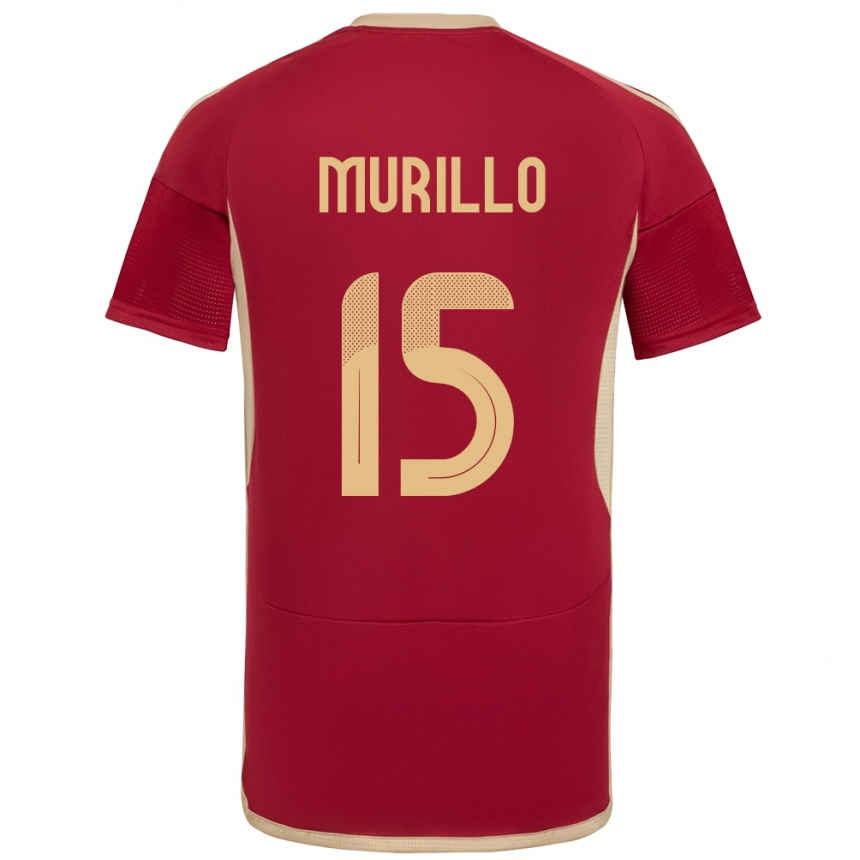 Mann Fotball Venezuela Jhon Murillo #15 Burgunder Hjemmetrøye Drakt Trøye 24-26 Skjorter