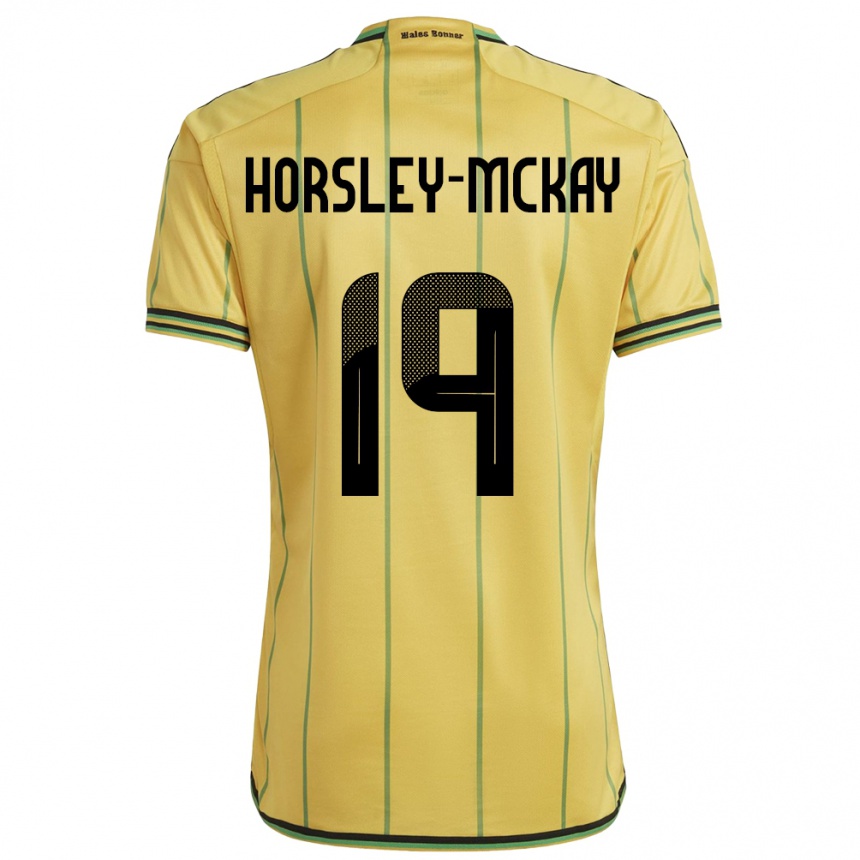 Mann Fotball Jamaica Kyron Horsley-Mckay #19 Gul Hjemmetrøye Drakt Trøye 24-26 Skjorter