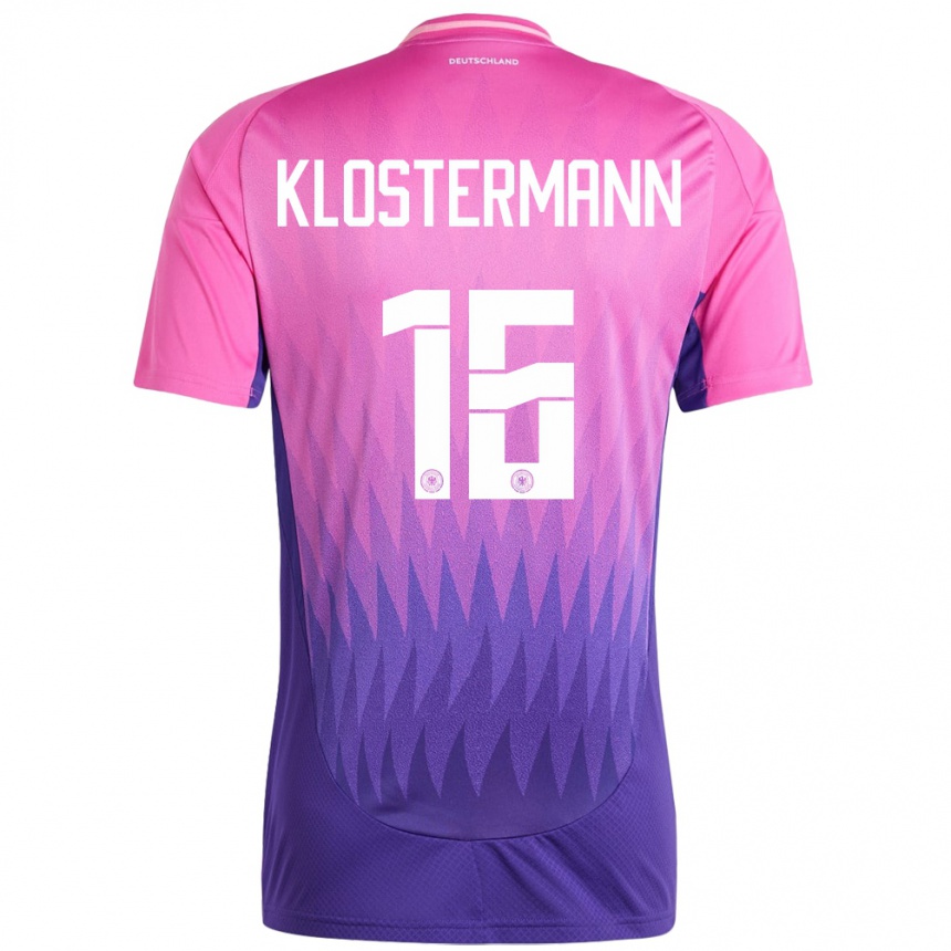 Mann Fotball Tyskland Lukas Klostermann #16 Rosa Lilla Bortetrøye Drakt Trøye 24-26 Skjorter