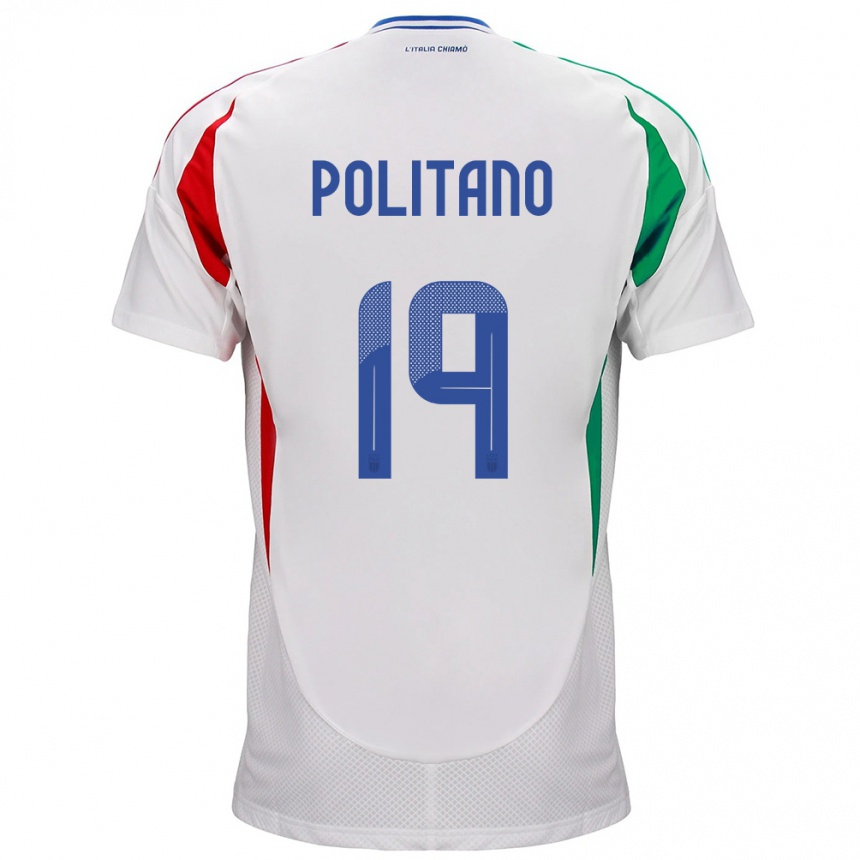 Mann Fotball Italia Matteo Politano #19 Hvit Bortetrøye Drakt Trøye 24-26 Skjorter