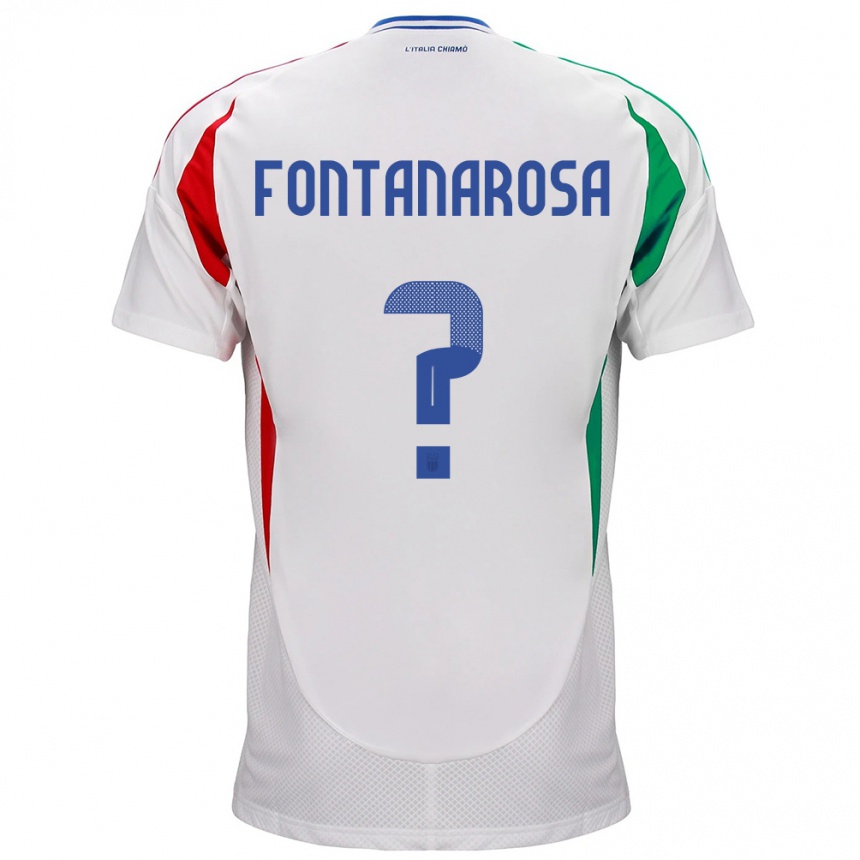 Mann Fotball Italia Alessandro Fontanarosa #0 Hvit Bortetrøye Drakt Trøye 24-26 Skjorter